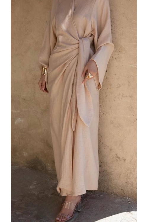 Robe Gabriela en lin saumon