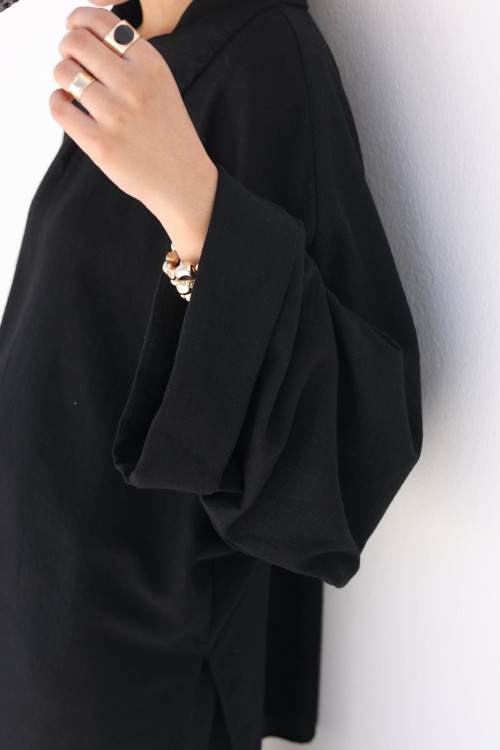 Chemise Lina en lin noire