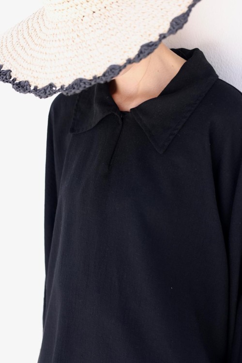 Chemise Lina en lin noire