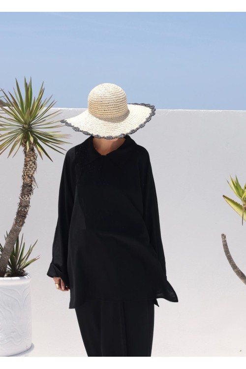 Chemise Lina en lin noire