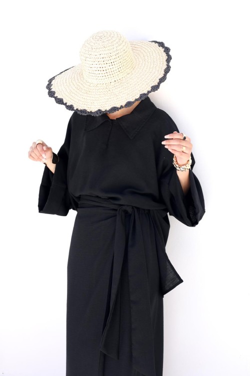 Chemise Lina en lin noire