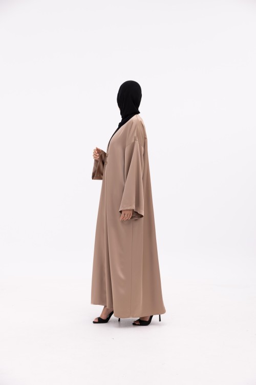 Abaya Soraya taupe satiné