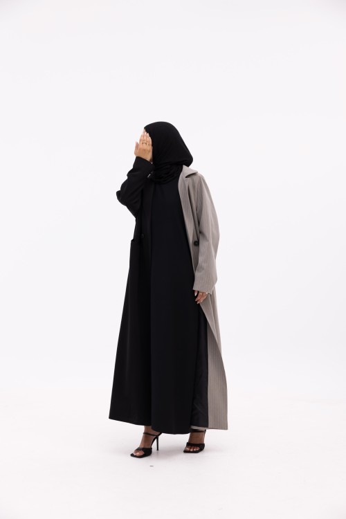Blazer Noemie noir & gris rayé