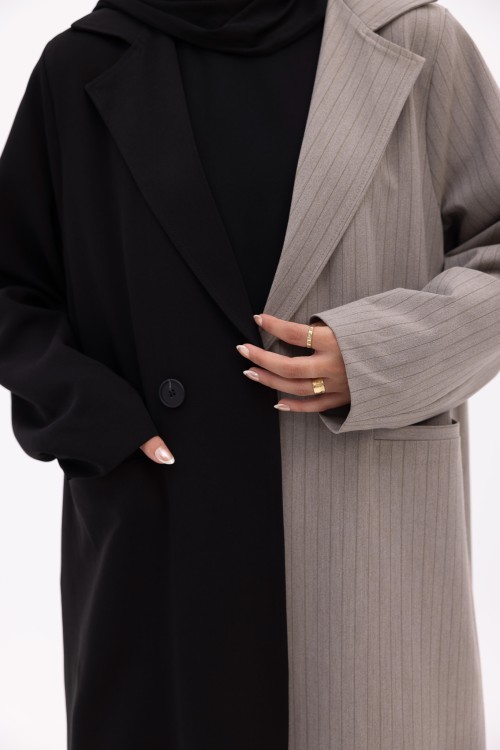 Blazer Noemie noir & gris rayé
