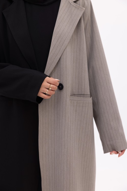Blazer Noemie noir & gris rayé