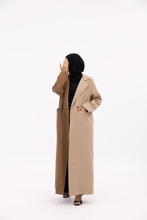 Blazer Noemie camel & beige rayé
