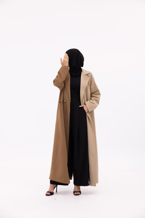 Blazer Noemie camel & beige rayé