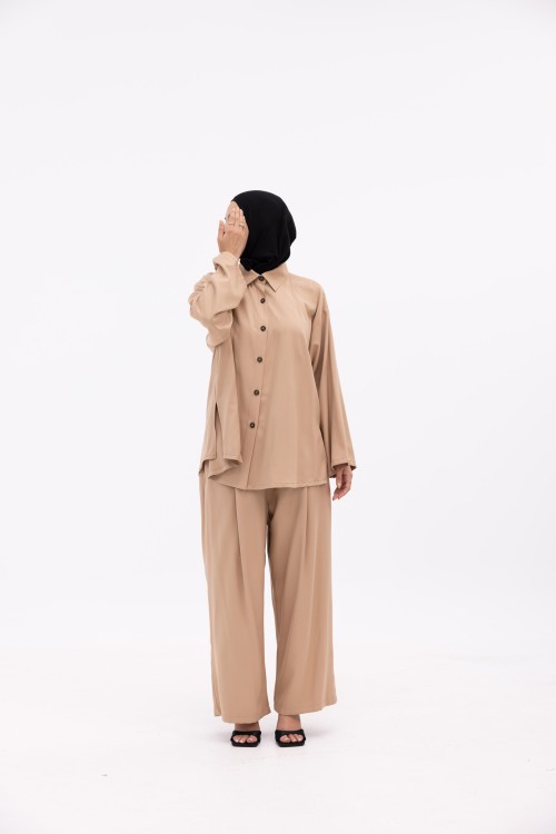 Ensemble Ayna beige caramel
