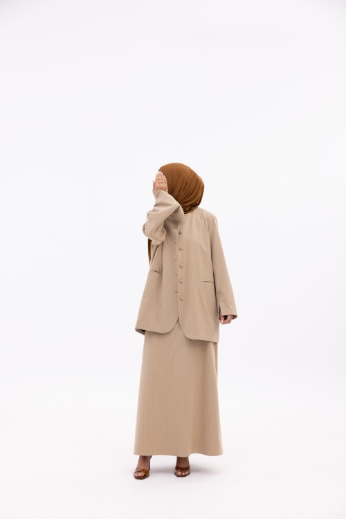 Ensemble Maris beige rayé