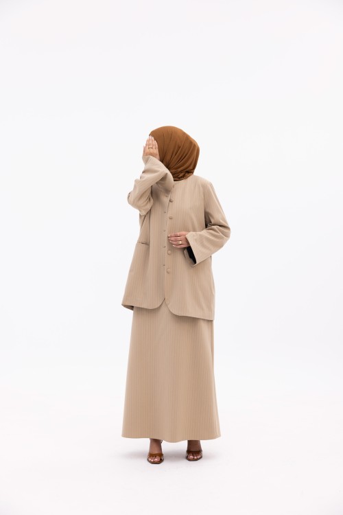 Ensemble Maris beige rayé