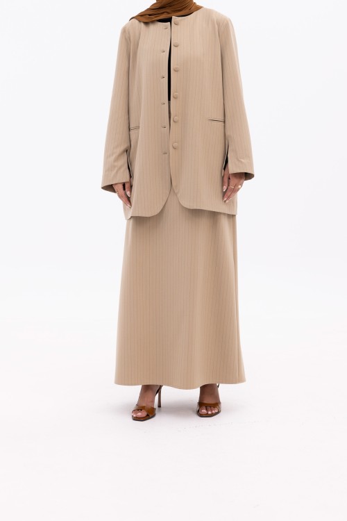 Ensemble Maris beige rayé