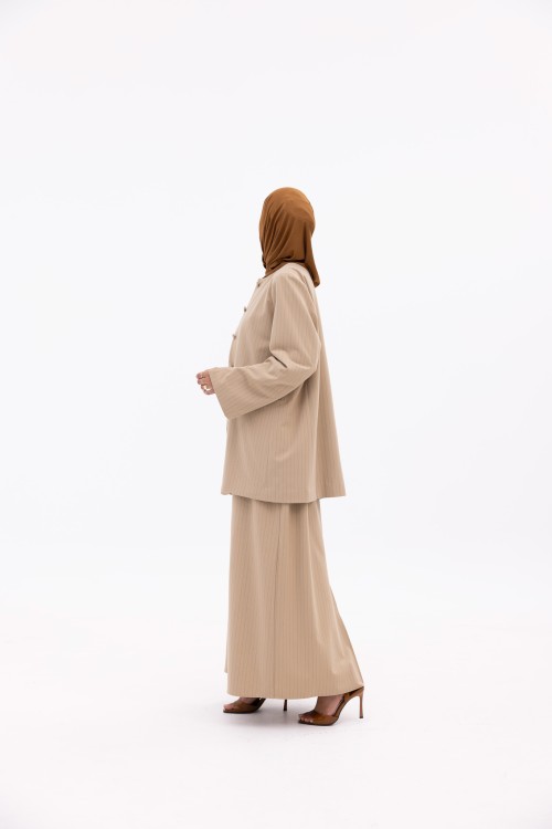 Ensemble Maris beige rayé