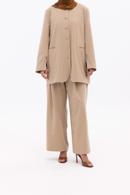 Ensemble Maris beige rayé