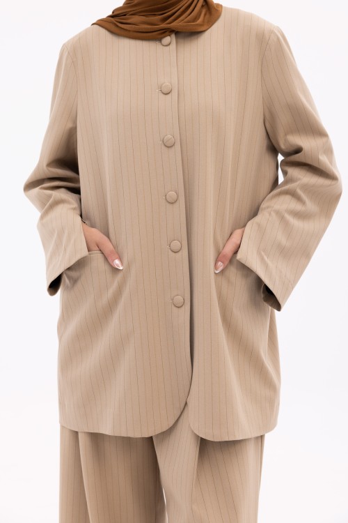 Ensemble Maris beige rayé