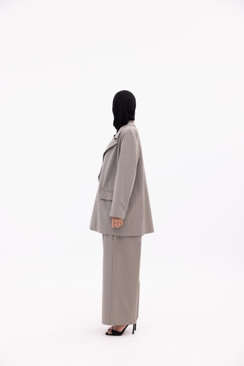 Ensemble Ilona gris rayé