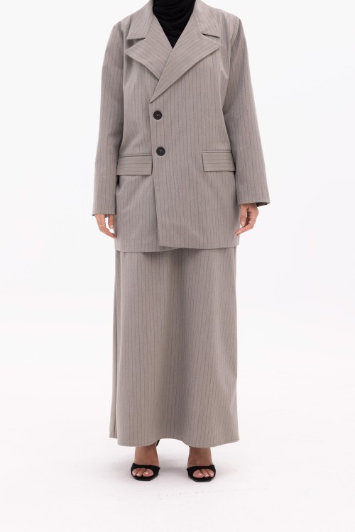 Ensemble Ilona gris rayé