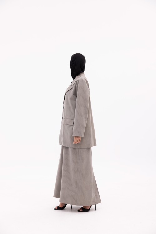 Ensemble Ilona gris rayé