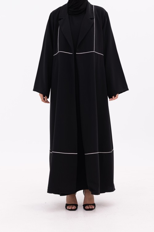Abaya Ariane noir & blanc