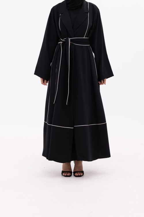 Abaya Ariane noir & blanc