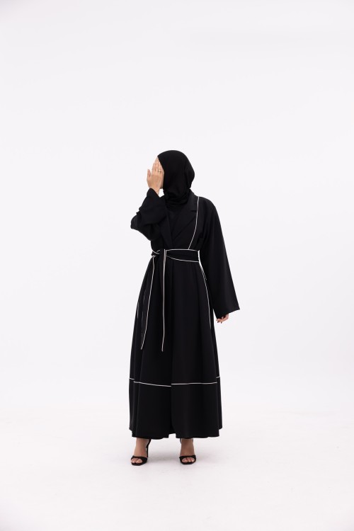 Abaya Ariane noir & blanc