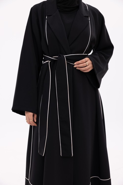 Abaya Ariane noir & blanc