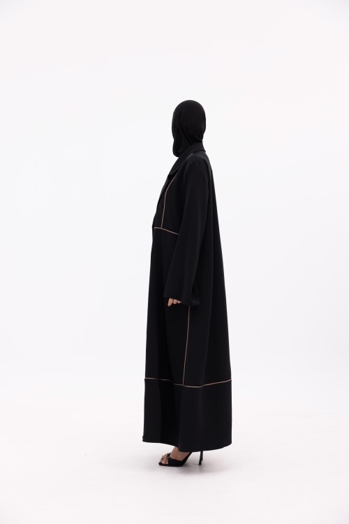 Abaya Ariane noir & taupe