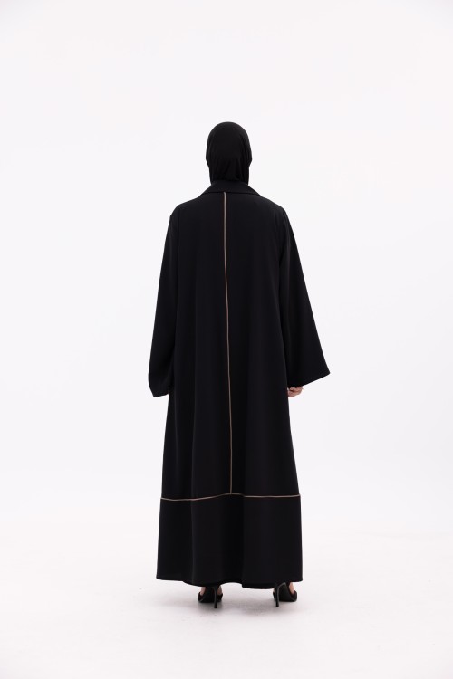 Abaya Ariane noir & taupe