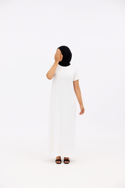 Sous Abaya manches courtes blanche