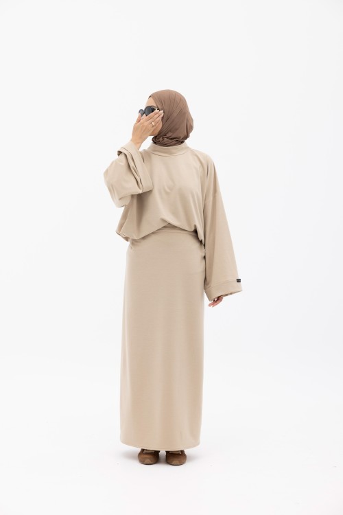 Jupe basic beige
