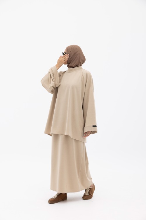 Jupe basic beige