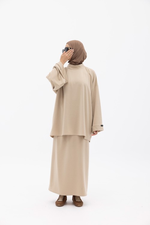 Jupe basic beige