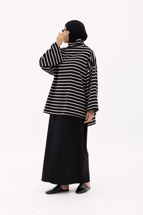 Pull Tan Rayé noir