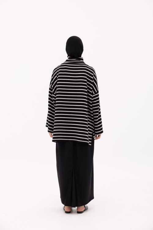 Pull Tan Rayé noir