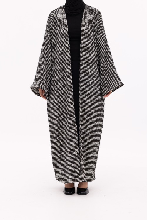 Shela coat chiné noir
