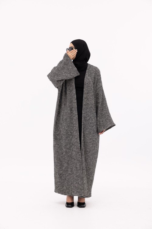 Shela coat chiné noir