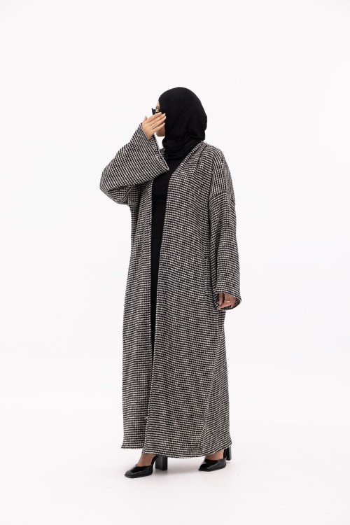 Shela coat chiné noir