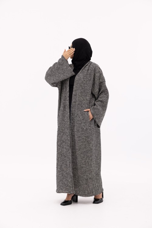 Shela coat chiné noir