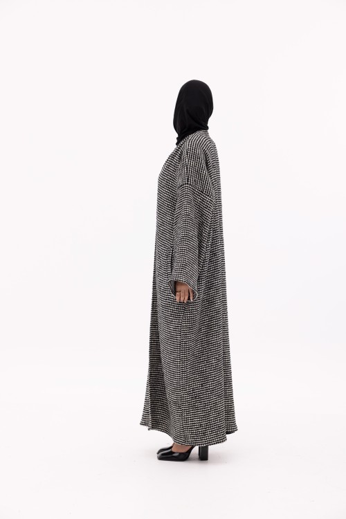 Shela coat chiné noir