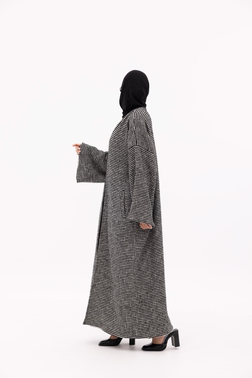 Shela coat chiné noir