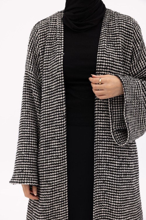 Shela coat chiné noir