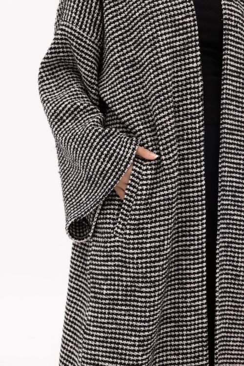 Shela coat chiné noir