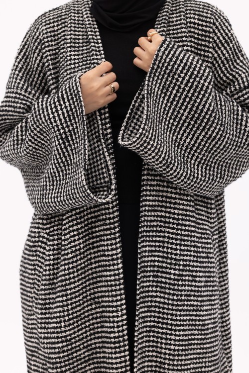 Shela coat chiné noir