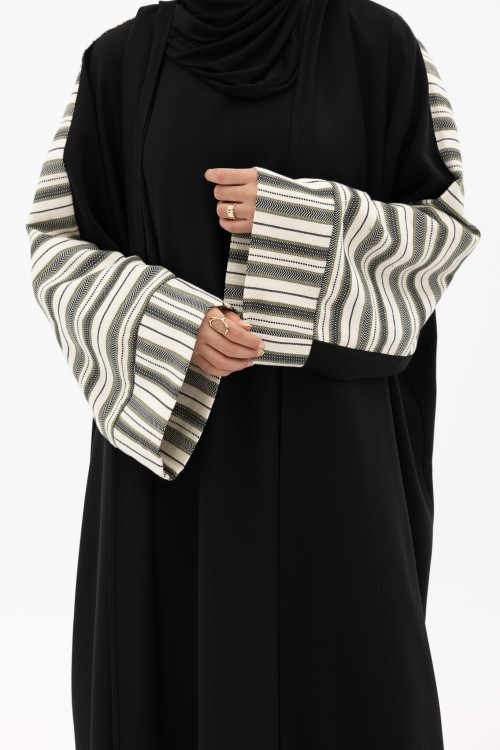 Abaya Gaby winter rayée