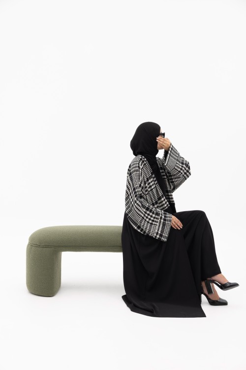 Abaya Mymy noir&blanc