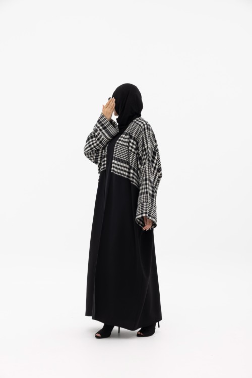 Abaya Mymy noir&blanc