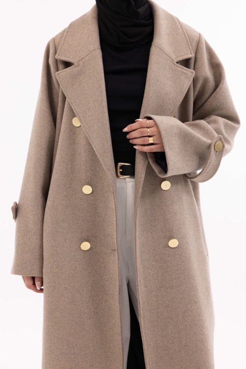 Manteau Sézanne beige foncé