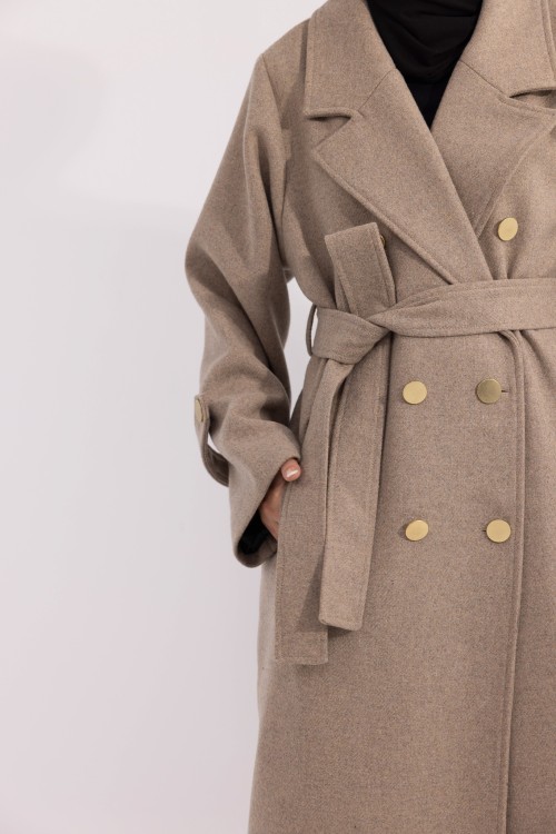 Manteau Sézanne beige foncé