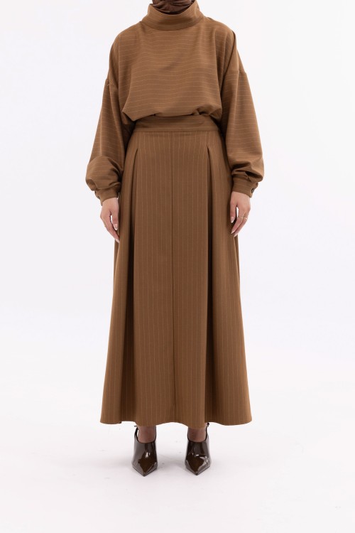 Ensemble Suzy camel rayé