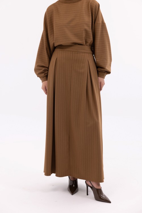 Ensemble Suzy camel rayé