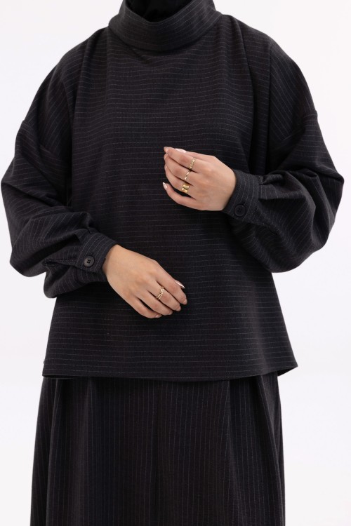 Ensemble Suzy gris rayé